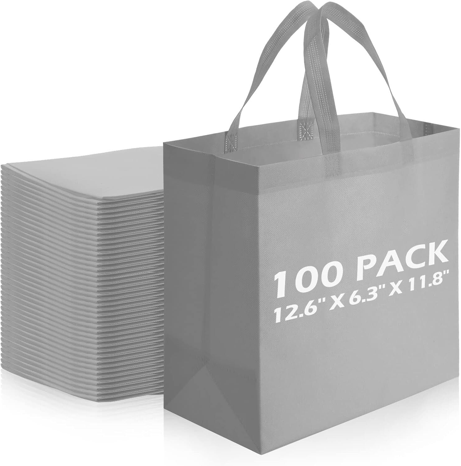 100 Blank Non Woven Tote Bags for Custom Designs - Ideal for Gifts & Groceries
