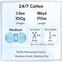 Load image into Gallery viewer, 6 Skeins of 24/7 Cotton Amber Yarn with Project Bag for Knitting &amp; Crocheting