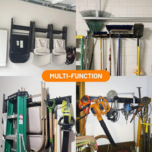 Load image into Gallery viewer, Customizable Garage Organization Wall Rack with 6 Heavy Duty Hooks - Space Saver