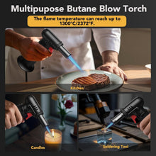Load image into Gallery viewer, Refillable S907 Butane Torch with Transparent Fuel Gauge - 2372°F Heat, 2 Pack