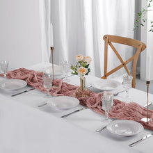 Load image into Gallery viewer, Romantic 12 Pack Gauze Table Runners in Dusty Pink - Rustic Wedding Essentials