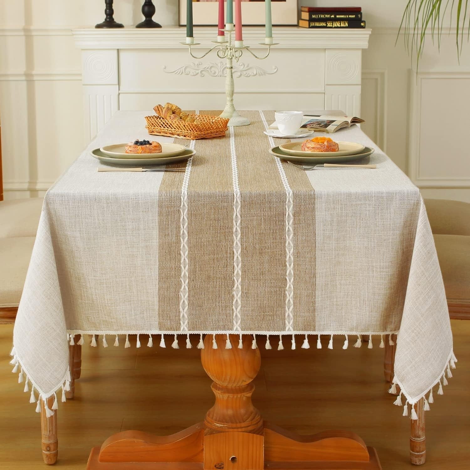 Elegant Striped Waterproof Tablecloth for Kitchen Dining & Holiday Celebrations
