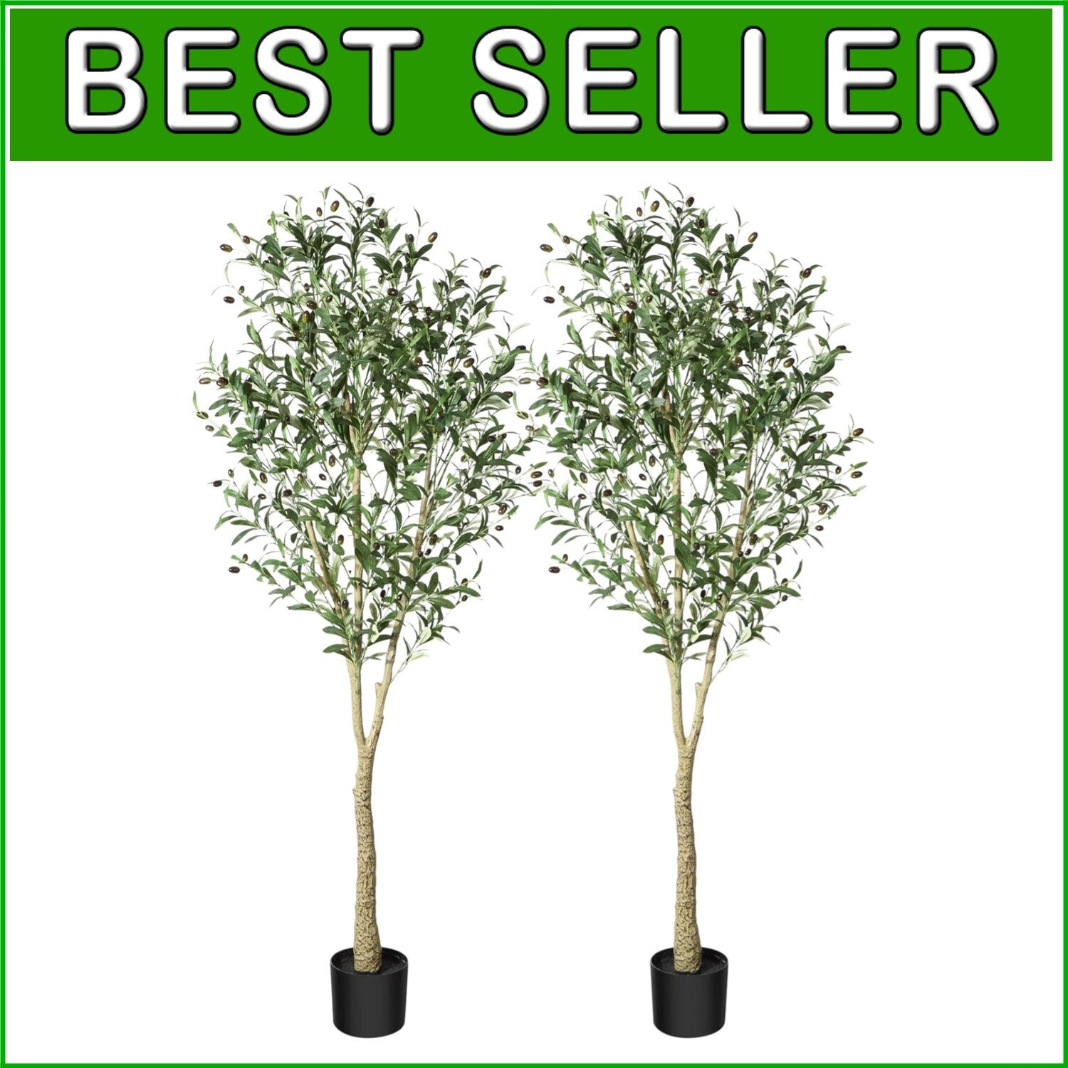 6Ft Artificial Olive Tree Plant - Realistic Faux Greenery for Home & Office