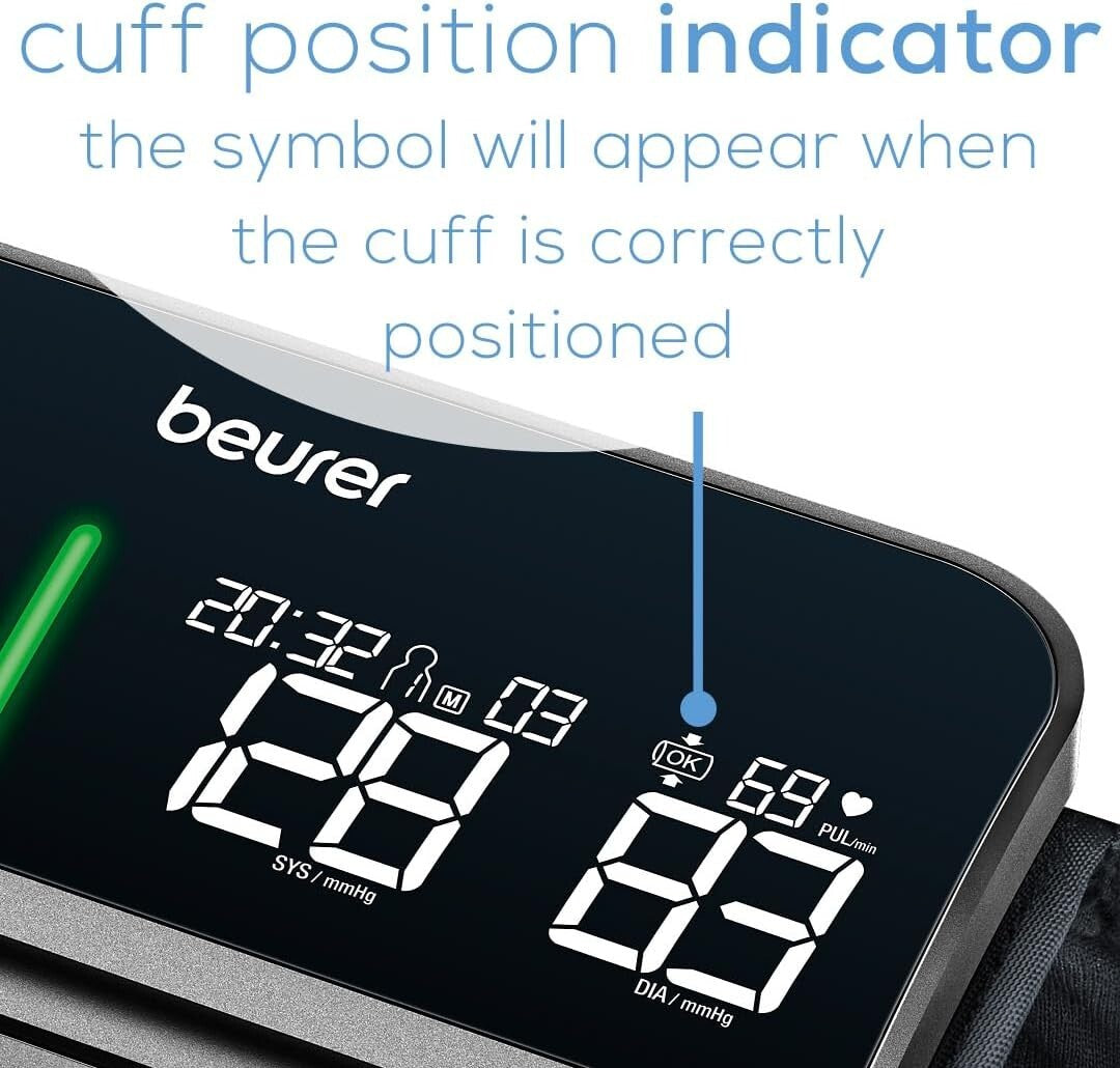 Automatic Blood Pressure Monitor with Bluetooth & Tubeless Arm Cuff - EasyLock