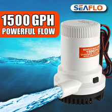 Load image into Gallery viewer, Safe 1500 GPH Marine Pump - Quiet 12V Design with Snap-Off Strainer for Easy Use