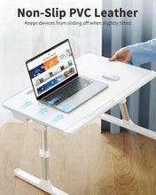 Load image into Gallery viewer, Versatile White Laptop Bed Desk - Height Adjustable for Work &amp; Relaxation