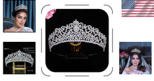 Load image into Gallery viewer, Lightweight Bridal Tiara with Secure Pin Loops - Perfect for Weddings &amp; Events