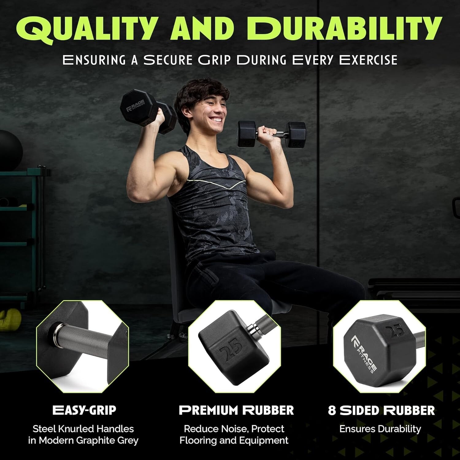Premium 40 lb Octo Dumbbell with Non-Slip Handle - Strength Training Essential