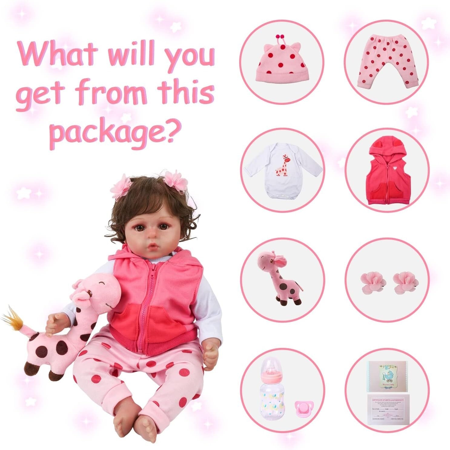 Adorable 18-Inch Silicone Reborn Girl Doll - Complete With Dress-Up Accessories