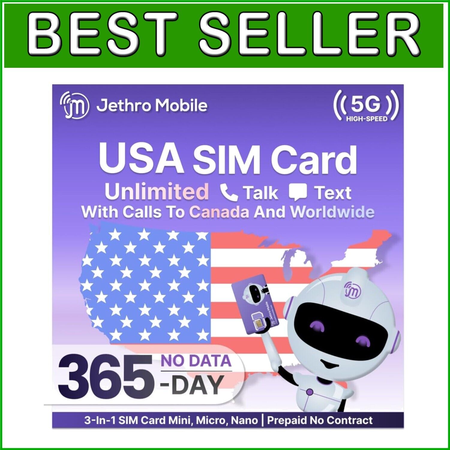 Unlimited Talk & Text Phone Plan | Easy 12-Month Prepaid SIM by Jethro Mobile
