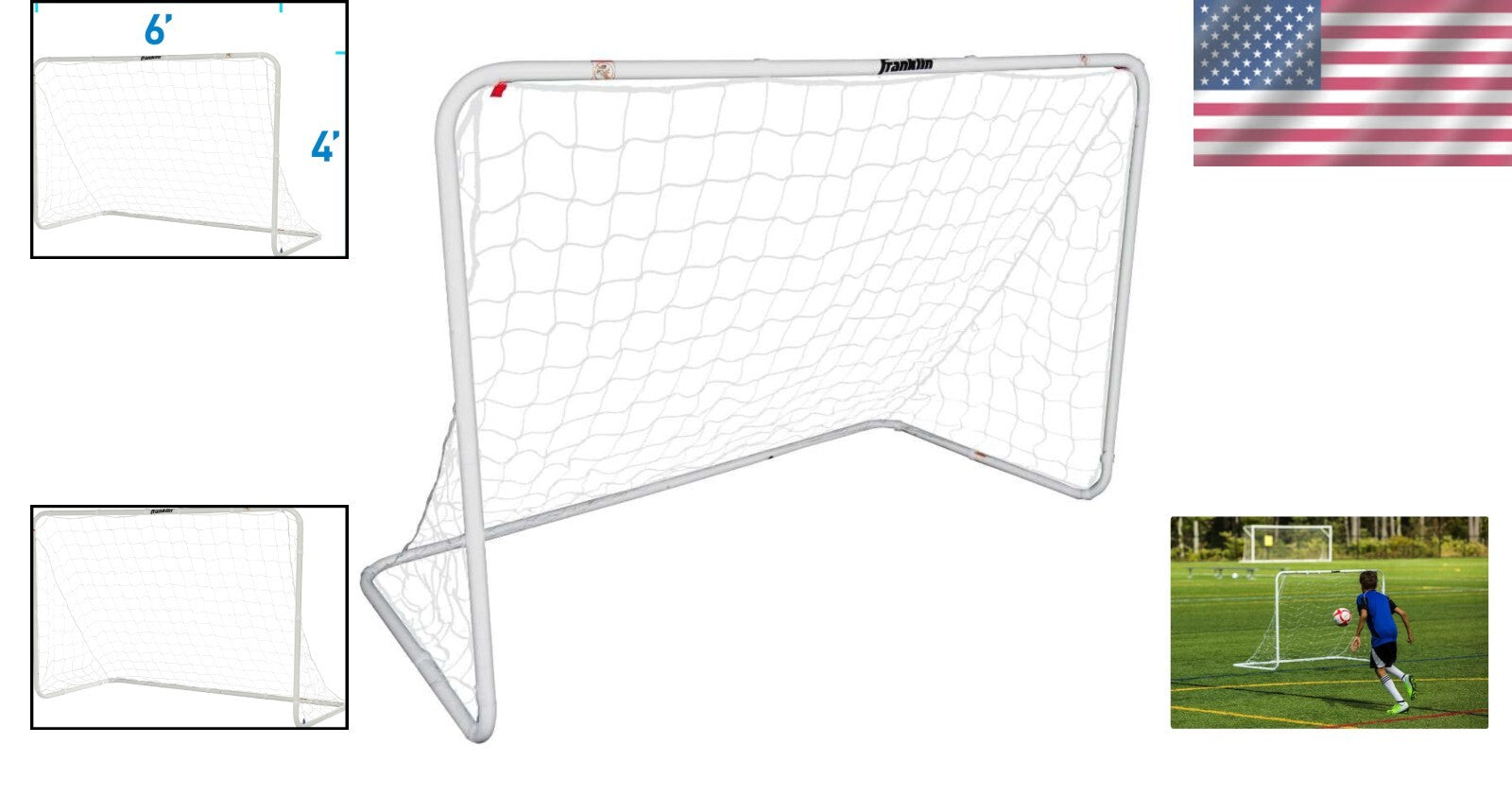 Competition Soccer Goal (6' x 4') - Unisex, Portable, with Weather-Resistant Net