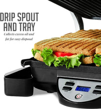 Load image into Gallery viewer, Compact Electric Panini Press with Automatic Timer - Ideal for Small Spaces