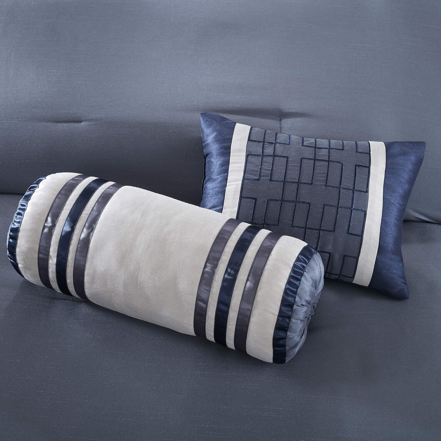 Elegant Navy King Bedding Set - 7-Piece Luxury Down Alternative Collection