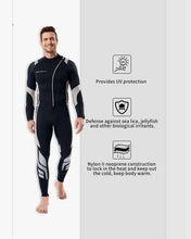 Load image into Gallery viewer, Durable Long Sleeve 3mm Wetsuit with Front Zip - Men’s Water Sport Essential