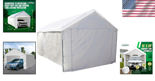 10x20 Waterproof Canopy Tent Sidewalls for Domain Carport with Elastic Straps