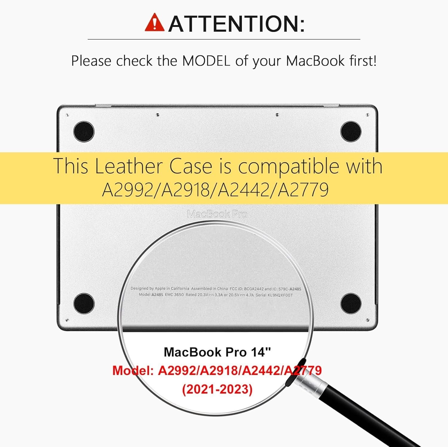 Elegant Leather MacBook Pro 14 Case: Luxurious Protection for 2021-2025 Models