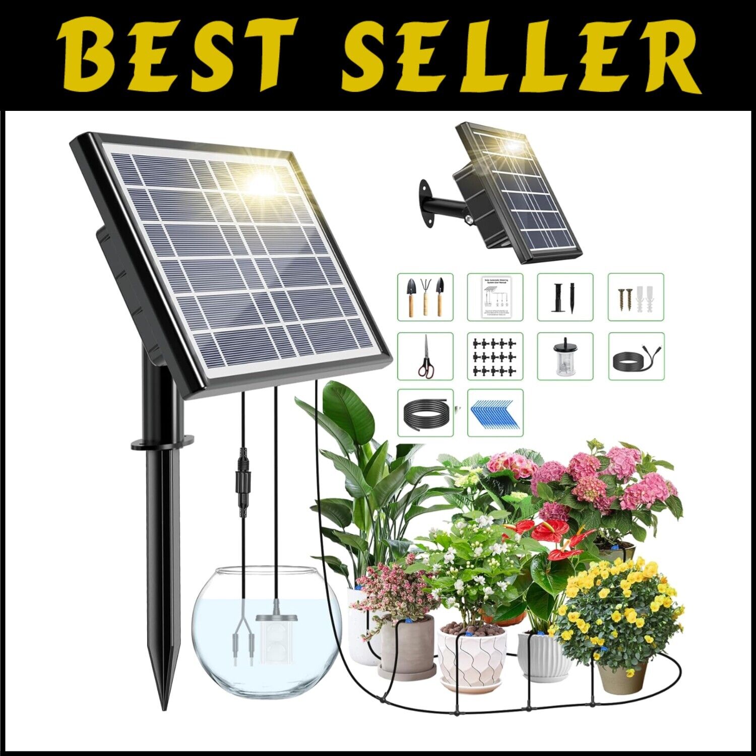 Effortless 15-Pot Solar Powered Drip Irrigation System for Indoor/Outdoor Use