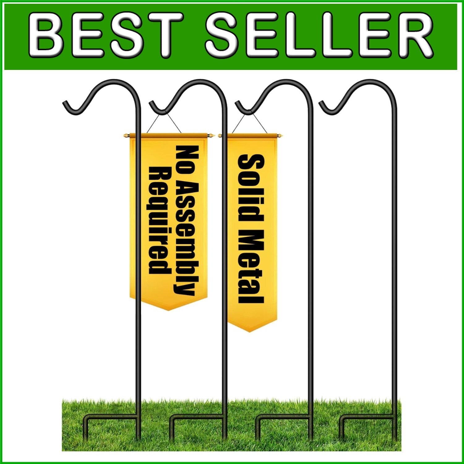 No-Assembly Required Heavy Duty Shepherds Hooks - Ideal for Weddings and Gardens