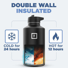 Load image into Gallery viewer, Stylish Dark Rainbow 64 oz Insulated Flask - Perfect for Adventure Lovers