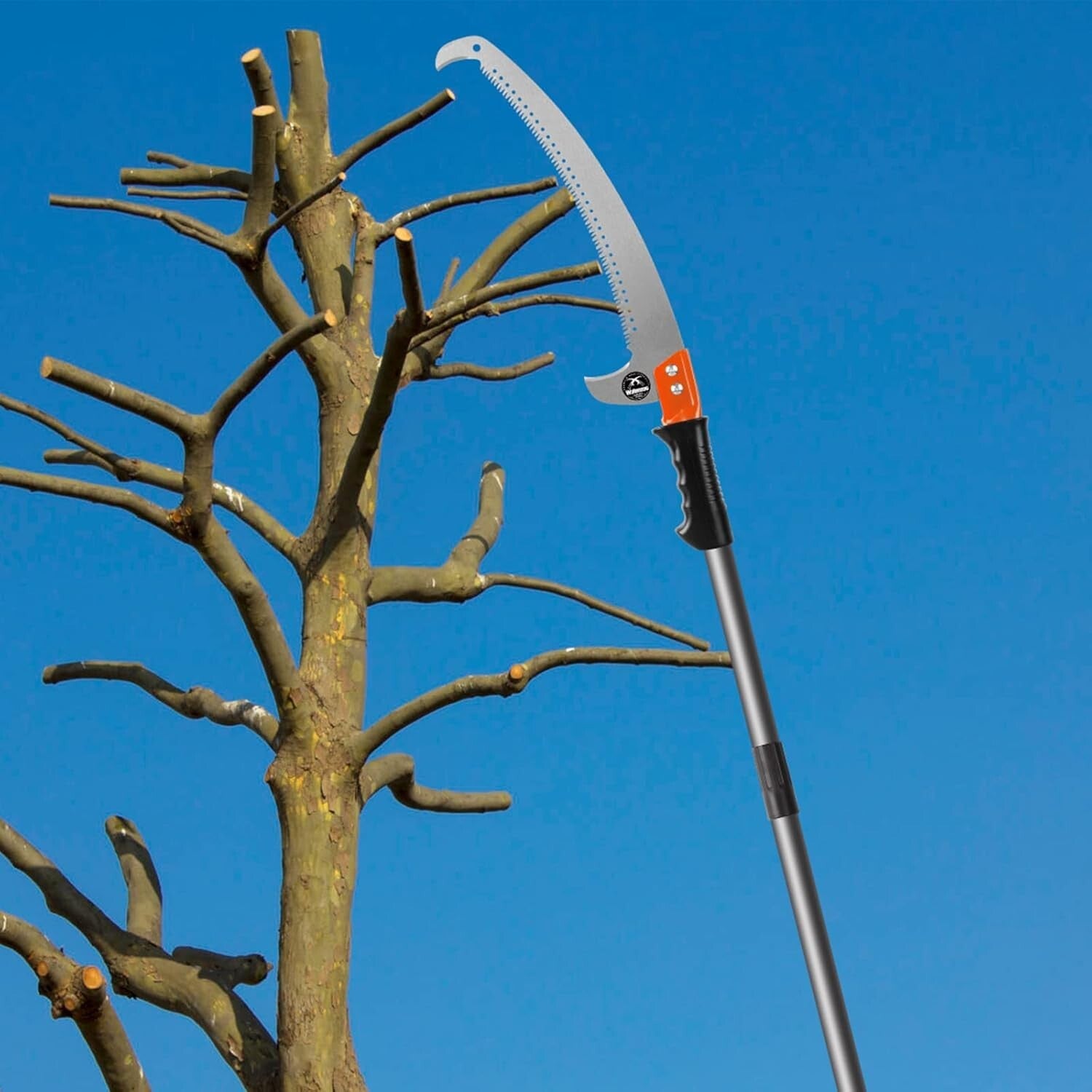 14 FT Adjustable Lightweight Pole Saw with Serrated Blade - Perfect for Trees