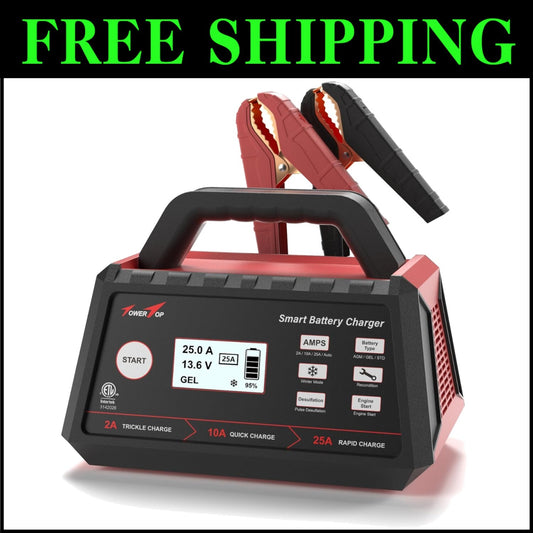 Reliable 12V Smart Battery Charger for All Battery Types with 18-Month Warranty
