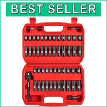 Load image into Gallery viewer, Durable 1/4” Drive Socket Set - 72-Tooth Ratchet, SAE &amp; Metric Sockets Included