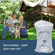 Load image into Gallery viewer, Eco-Friendly Disposable Plastic Ice Storage Bags 10 lbs with Cotton Drawstring
