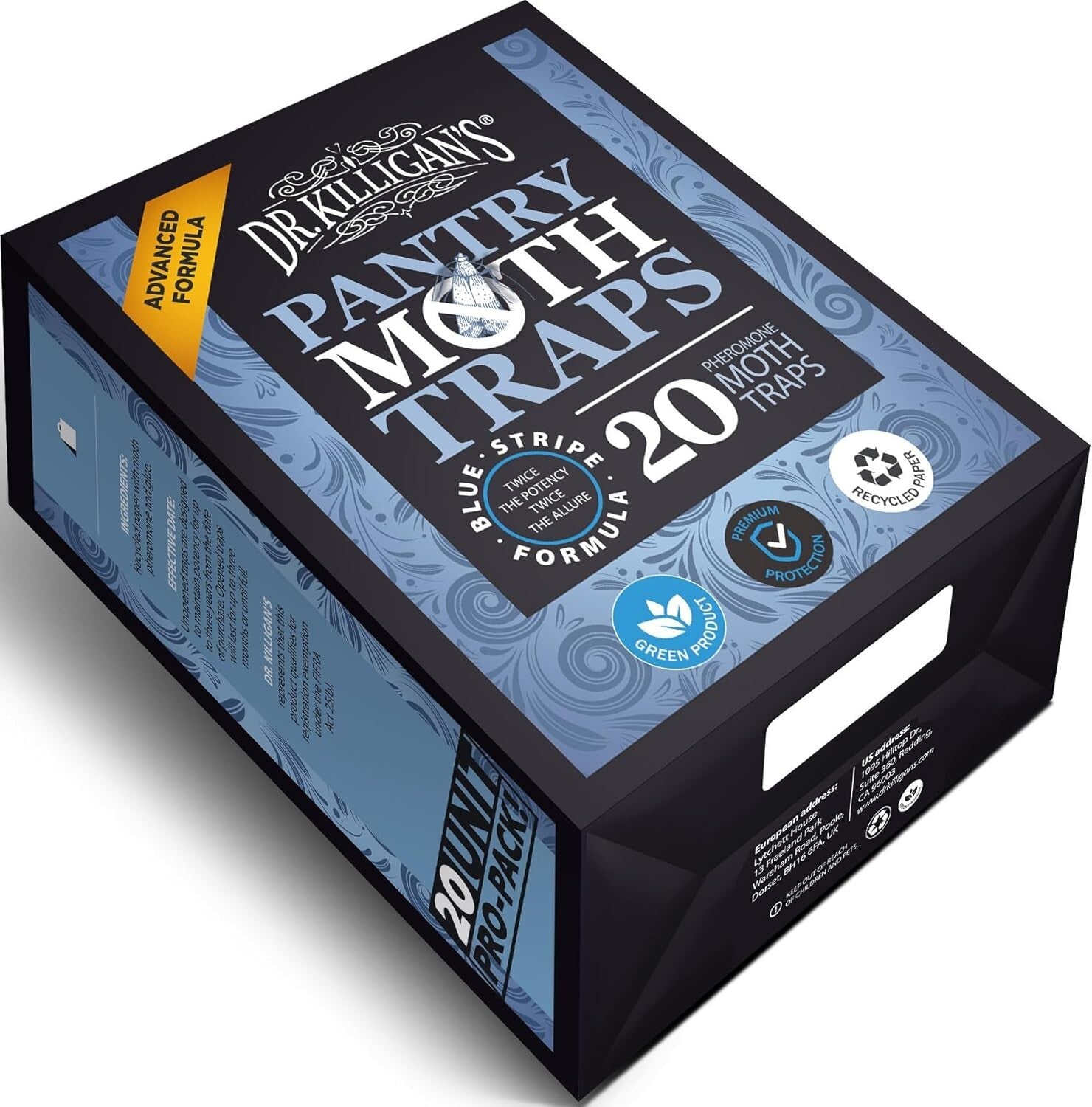 Dr. Killigan’s 20 Pack Pantry Moth Traps – Organic Moth Control with Pheromones