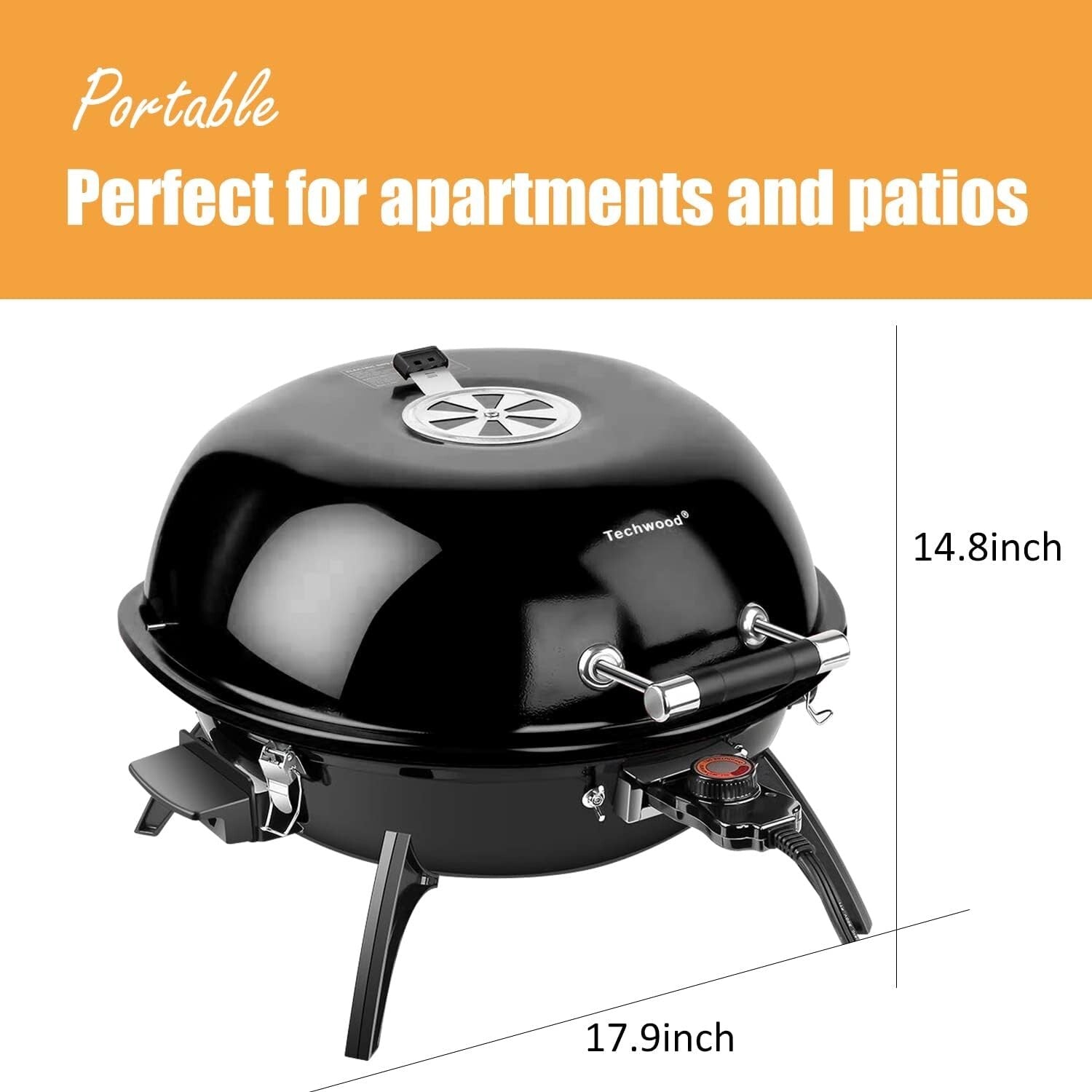 15-Serving Electric Indoor/Outdoor Grill - Removable Stand & Double Layer Design