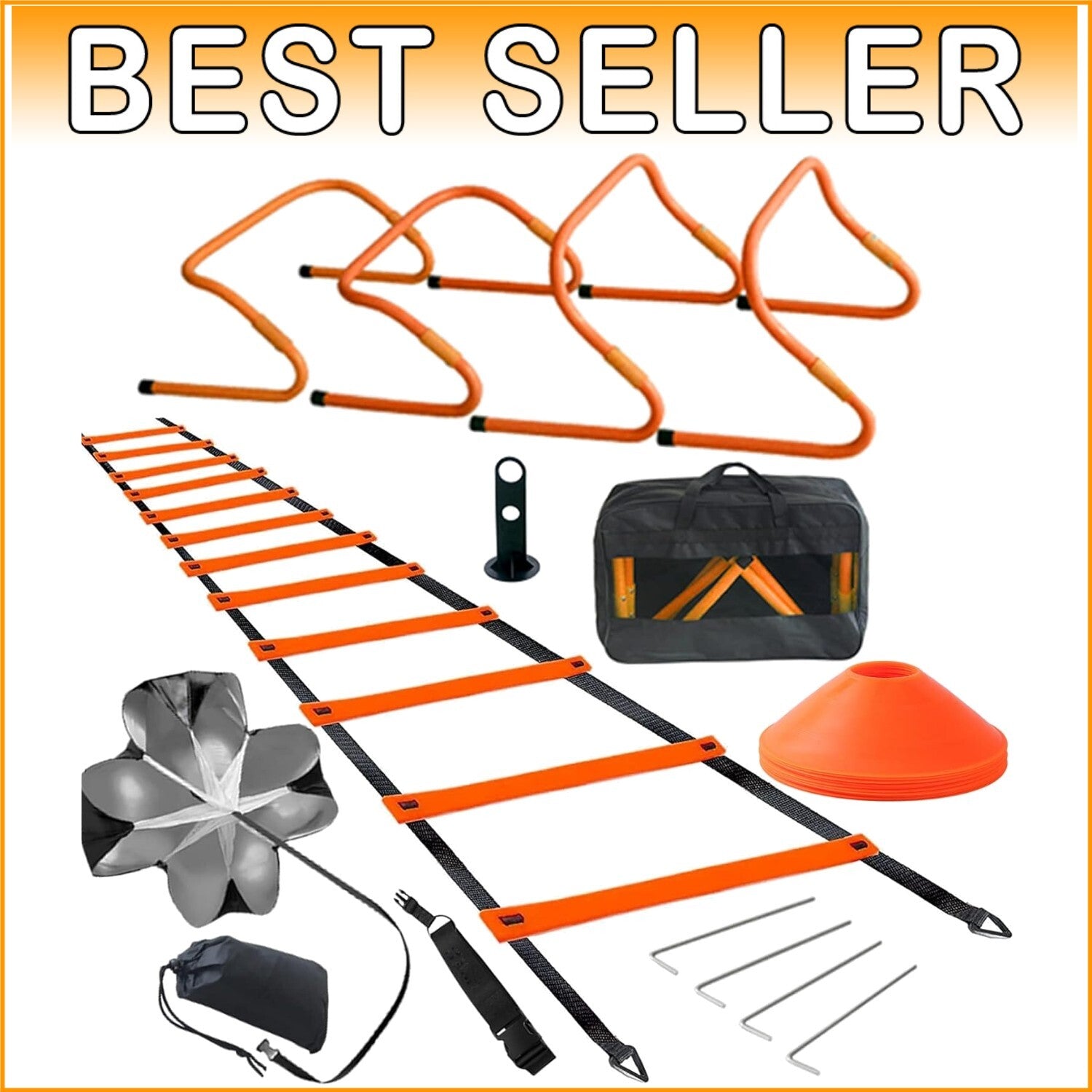 Durable Agility Ladder & Speed Training Set for All Ages - Indoor & Outdoor