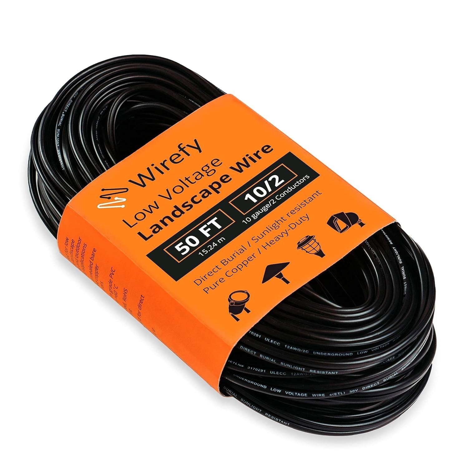 Durable 10/2 Low Voltage Landscape Lighting Wire - 50 Feet, Compliant & Reliable