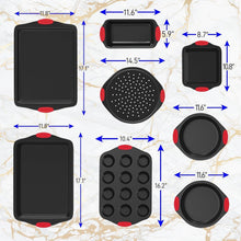 Load image into Gallery viewer, Deluxe 8-Piece Non-Stick Baking Set with Silicone Handles - Oven Safe to 446°F