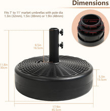 Load image into Gallery viewer, Weather-Resistant 70 lb Fillable Base for Market Table Umbrellas - Black Finish
