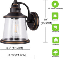 Load image into Gallery viewer, Modern Wall-Mounted Lantern with Seeded Glass - Perfect for Outdoor Spaces
