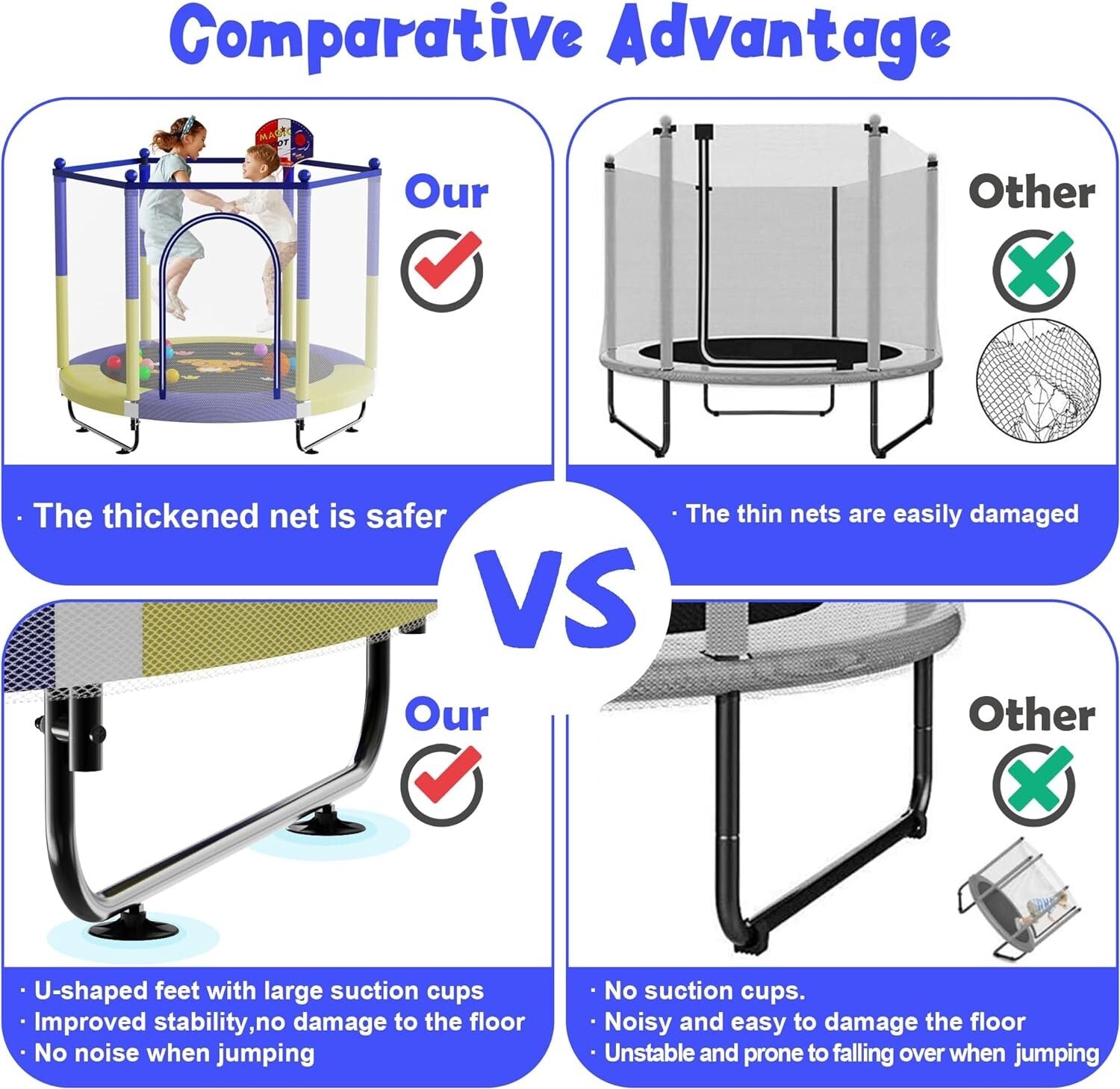 Vibrant 5FT Kids Bounce Trampoline with Protective Netting - Perfect Gift!