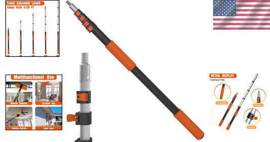 26FT Telescoping Extension Pole - Lightweight Aluminum for Versatile Tasks