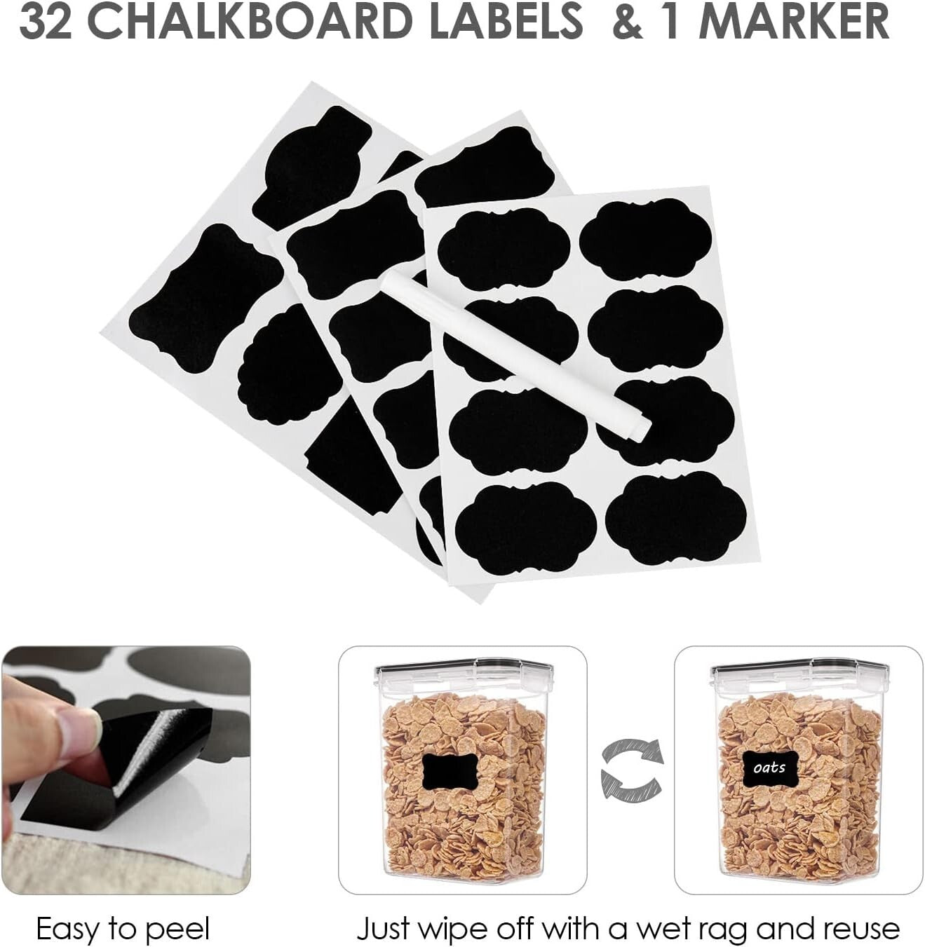 4 Size Combinations 32pcs Airtight Food Storage Containers - Keep Food Fresh