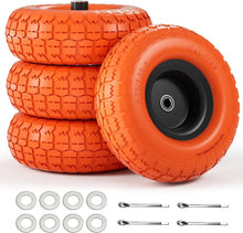 Load image into Gallery viewer, Upgrade to 10" Flat Free Tires - 4 Pack with Heavy Duty Double Sealed Bearings