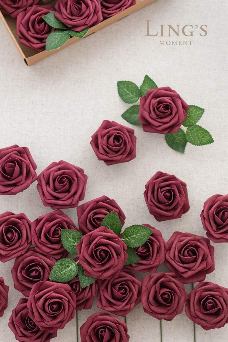 Vibrant 50 Pcs UV-Resistant Foam Roses - Ideal for Outdoor & Indoor Arrangements