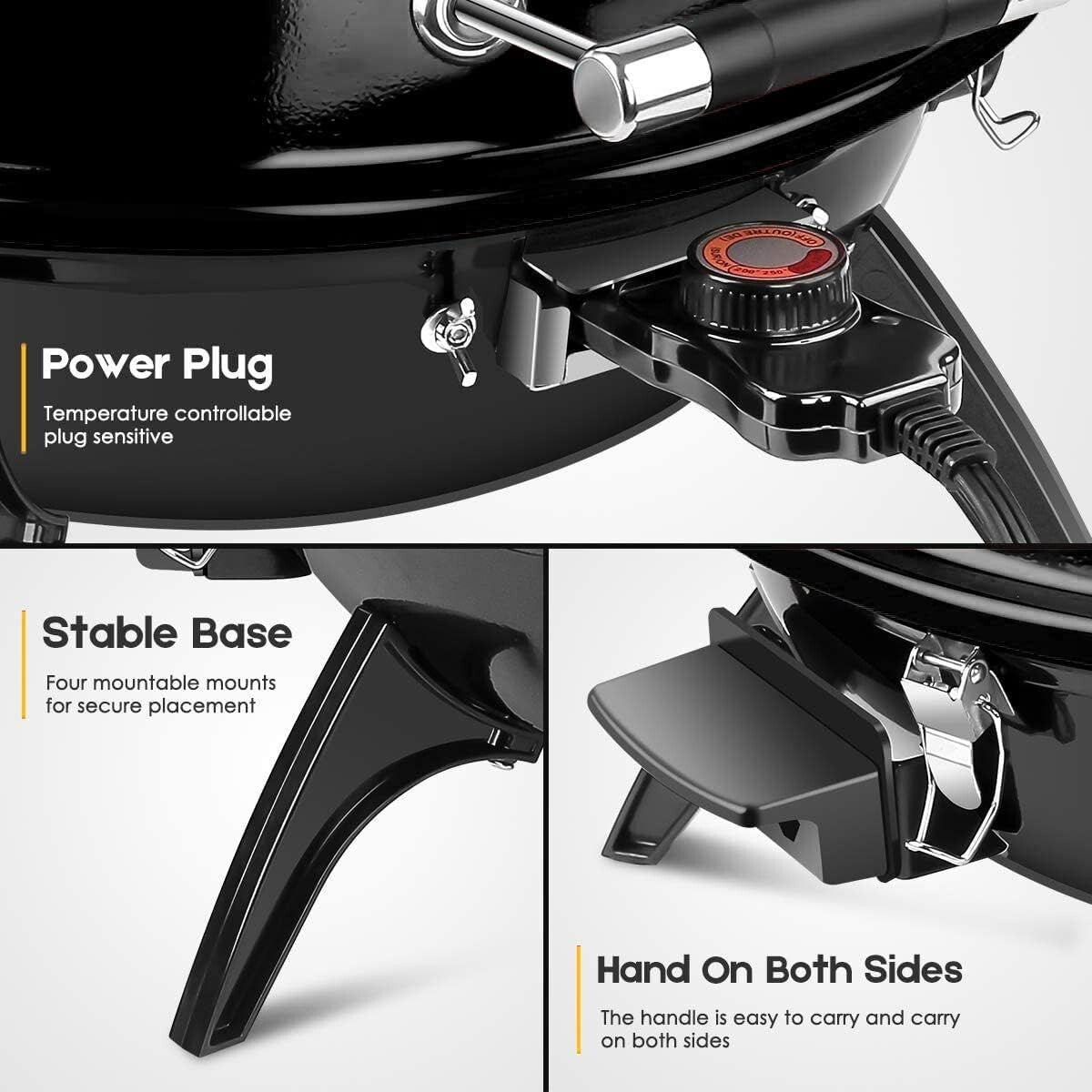 15-Serving Electric Indoor/Outdoor Grill - Removable Stand & Double Layer Design