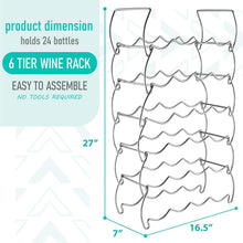 Load image into Gallery viewer, Versatile 6-Tier Stackable Wine Rack - Holds 24 Bottles for Home Bar or Pantry