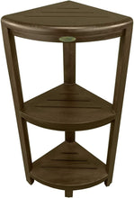 Load image into Gallery viewer, Durable Teak Shower Caddy with Adjustable Feet - Perfect for Corner Spaces
