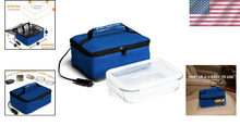 Load image into Gallery viewer, Portable Electric Lunch Box &amp; Food Heater with Glass Container - 1.5qt - Blue