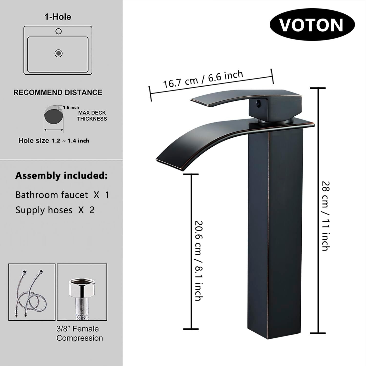 Water-Saving Oil Rubbed Bronze Vessel Sink Faucet – Elegant Bathroom Essential