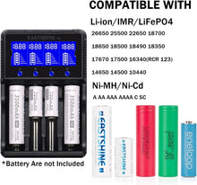 Load image into Gallery viewer, Lightweight 4 Bay Universal Battery Charger - Fast Charging &amp; Safety Certified