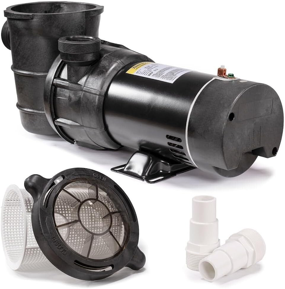 Self-Priming Dual Speed Pool Pump with 1.5” Hose Adapter, 75 GPM Flow Rate