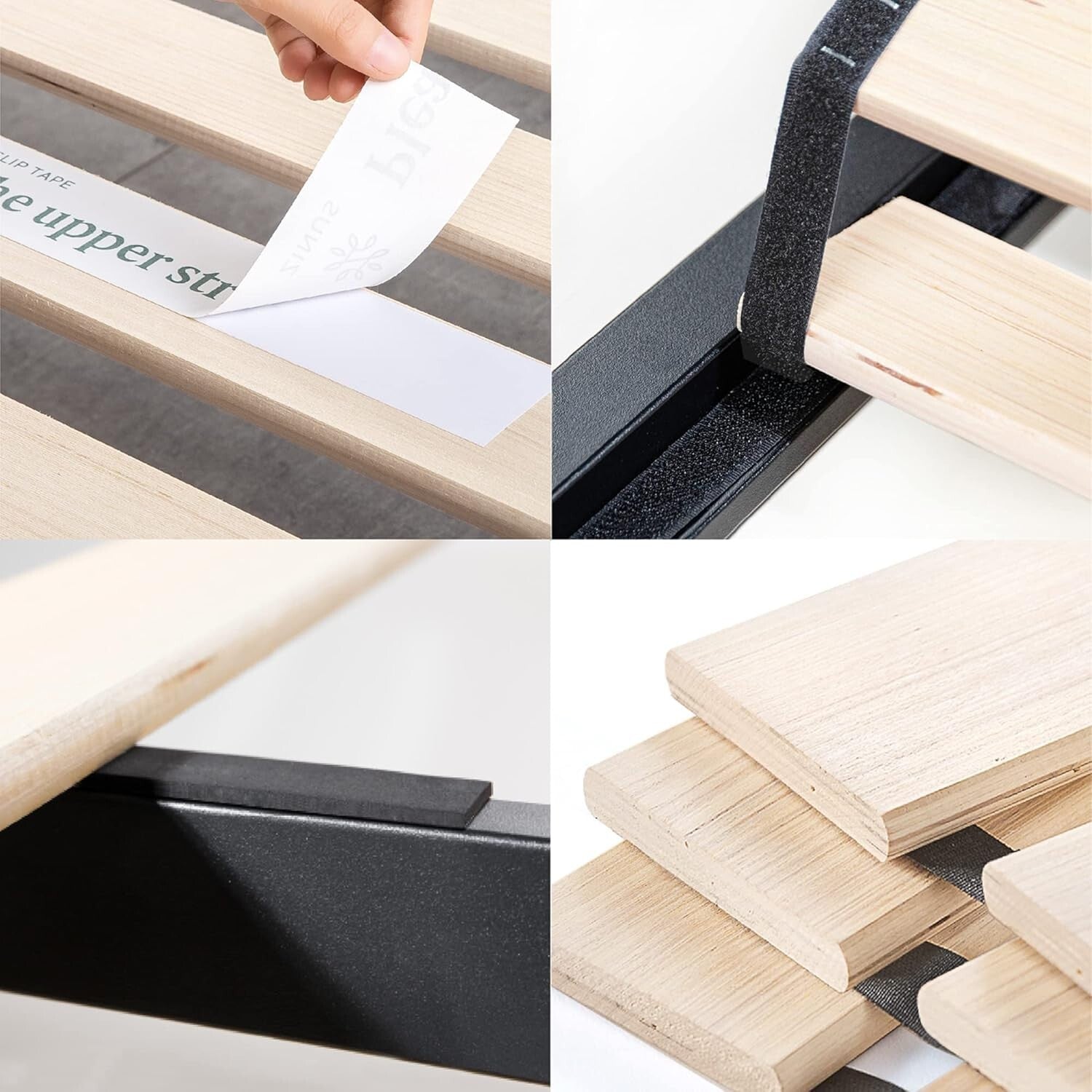 Trisha 7-Inch Queen Metal Platform Bed Frame with Wood Slat Support - Black