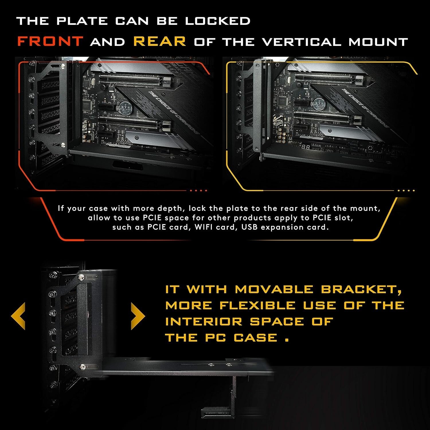 ARGB Vertical GPU Mount with PCIe 3.0 Riser Cable - Showcase Your Graphics Card