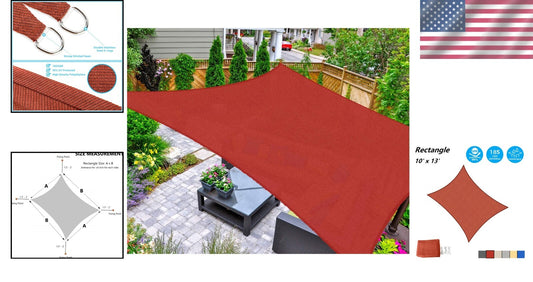 Lightweight 10x13 UV-Protection Shade Sail for Backyard and Patio Comfort