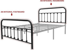 Load image into Gallery viewer, Powder Coated Full Size Bed Frame with Headboard - Space-Saving Storage Solution